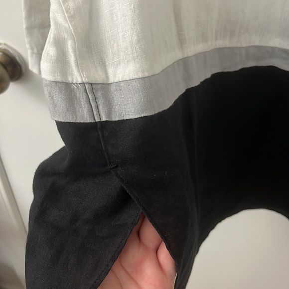 J.Jill linen top - black white and grey - size large L tall - Picture 3 of 3
